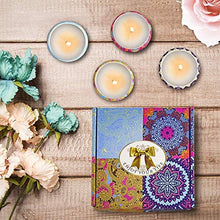 Load image into Gallery viewer, Yinuo Mirror Scented Candles Gift Set, Natural Soy Wax 4.4 Oz Portable Travel Tin Candles Women Gift with Strongly Fragrance Essential Oils for Aromatherapy- 4 Pack
