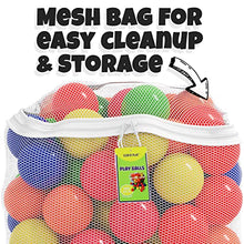 Load image into Gallery viewer, Click N' Play Ball Pit Balls for Kids, Plastic Refill 2.3 Inch Balls, 100 Pack, 6 Bright Colors, Phthalate and BPA Free, Includes a Reusable Storage Bag with Zipper, Great Gift for Toddlers and Kids
