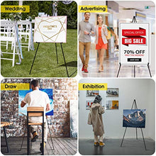 Load image into Gallery viewer, T-SIGN Instant Display Easel Stand - 63" Tripod Collapsible Portable Artist Floor Easel - Easy Folding Telescoping Adjustable Art Poster Metal Stand for Display Show
