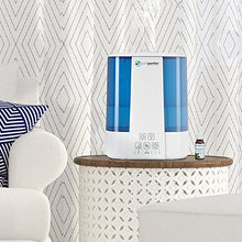 Load image into Gallery viewer, PureGuardian H5225WCA Ultrasonic Warm &amp; Cool Mist Humidifier, 100 Hrs. Run Time, 2 Gal. Tank, 560 Sq. Ft. Coverage, Quiet, Filter Free, Essential Oil Tray, White/Blue

