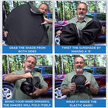 Load image into Gallery viewer, EcoNour Car Windshield Sun Shade with Storage Pouch | Durable 240T Material Car Sun Visor for UV Rays and Sun Heat Protection | Car Interior Accessories for Sun Heat | Classic (59 inches x 29 inches)
