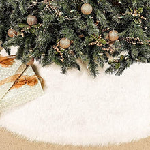 Load image into Gallery viewer, Christmas Tree Skirt, 50 Inch Thicker &amp; Ultra Soft White Christmas Plush Tree Skirt, Machine Washable &amp; Dryable Snowy White Fur Tree Skirt for Christmas Decorations and Ornaments

