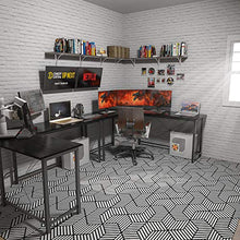 Load image into Gallery viewer, L Shaped Desk Corner Computer Desk Sturdy Computer Table Writing Desk Gaming Desk Workstation, Black
