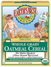Load image into Gallery viewer, Earth's Best Organic Infant Cereal, Whole Grain Oatmeal Cereal, 8 Oz Box (Pack of 12)
