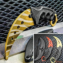Load image into Gallery viewer, Tactical Knife Hunting Knife Survival Knife 7.5" Fixed Blade Knife FULL METAL TRAINING KARAMBIT with DULL EDGE Camping Accessories Camping Gear Survival Kit Survival Gear Tactical Gear 79439 (Gold)
