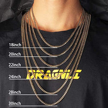 Load image into Gallery viewer, GOLD IDEA JEWELRY Luxurious Miami Cuban Link Chain Heavy 14k Gold Plated Stainless Steel Looks Like Solid Gold 18"-30" (22, 4mm)
