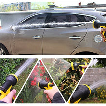 Load image into Gallery viewer, Lightweight Expandable Solid Brass Valve Connector Garden Hose with 10 Pattern Spray Nozzle - 100FT Black
