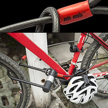 Load image into Gallery viewer, Via Velo Bike U Lock with Strong Cable Heavy Duty Bicycle U Lock Shackle 15mm with 3 Keys and Weatherproof Shock Lock Set, Bike Tire Lock for Road Bike Mountain Bike Electric Bike Folding Bike
