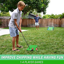 Load image into Gallery viewer, GoSports BattleChip Backyard Golf Cornhole Game, Includes Chipping Target, 16 Foam Balls, Hitting Mat and Carrying Case
