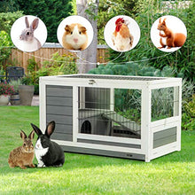 Load image into Gallery viewer, U-MAX Rabbit Hutch Pet House for Small Animals Puniea Pig House Rabbit Cage with Hideout for Rest Bunny House Indoor &amp; Outdoor No Leak Trays &amp; Ladder (35.4 inches)
