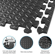 Load image into Gallery viewer, StillCool Puzzle Exercise Floor Mat, EVA Interlocking Foam Tiles Exercise Equipment Mat with Border - for Gyms, Yoga, Outdoor, Kids (E. 20 Square Feet (20 Tiles) - Black)
