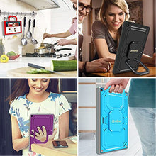 Load image into Gallery viewer, Fintie Case for All-New Amazon Fire HD 10 (7th and 9th Generations, 2017 and 2019 Releases) - [Tuatara Magic Ring] 360 Rotating Multi-Functional Grip Carry Cover w/Built-in Screen Protector, Black
