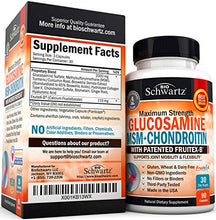 Load image into Gallery viewer, Glucosamine Chondroitin MSM Turmeric for Hip, Joint &amp; Back Pain Relief. Anti Inflammatory Supplement with Hyaluronic Acid, Collagen, Boswellia, Bromelain &amp; Fruitex-B. Gluten Free &amp; Non GMO

