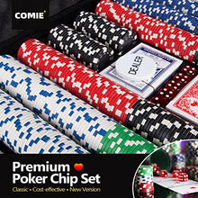 Load image into Gallery viewer, Comie Poker Chips,500PCS Poker Chip Set with Aluminum Travel Case,11.5 Gram Poker Set for Texas Holdem Blackjack Gambling
