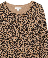 Load image into Gallery viewer, Amazon Essentials Women's Long-Sleeve Lightweight Crewneck Sweater (Available in Plus Size), Camel Heather, Animal Print, Medium
