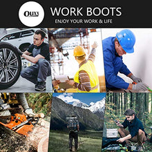 Load image into Gallery viewer, OUXX Mens Work Boots, YKK Zipper, Steel Toe Slip-Resistant Rubber Leather Safety Shoes, Waterproof, Puncture-Proof, Breathable, Comfortable(Black, OX018, US 7.5)
