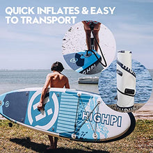 Load image into Gallery viewer, Highpi Inflatable Stand Up Paddle Board 10'6''x32''x6''W Premium SUP Accessories &amp; Backpack, Wide Stance, Surf Control, Non-Slip Deck, Leash, Paddle and Pump, Standing Boat for Youth &amp; Adult…
