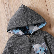 Load image into Gallery viewer, Toddler Baby Boy Clothes Plaid Pocket Hoodie Sweatshirt+Pants Outfits Set (GreyBlue/70)
