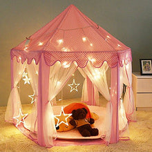 Load image into Gallery viewer, Porpora Kids Indoor/Outdoor Princess Castle Play Tent Fairy Princess Portable Fun Perfect Hexagon Large Playhouse Toys for Girls,Boys,Childrens Gift/Present Extra Large Room 55"x 53"(DxH) Pink LED
