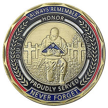 Load image into Gallery viewer, AtSKnSK US Military Challenge Coin Veteran Coin - Stand for The Flag, Kneel for The Fallen

