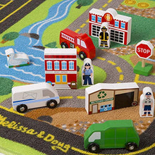 Load image into Gallery viewer, Melissa &amp; Doug Deluxe Activity Road Rug Play Set with 49 Wooden Vehicles and Play Pieces

