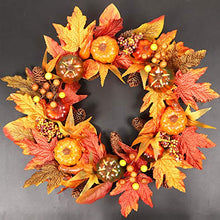 Load image into Gallery viewer, wonuu Fall Wreaths for Front Door 22 Inch Home Wall Decor Handcrafted Boxwood Base for Halloween Thanksgiving Day Autumn
