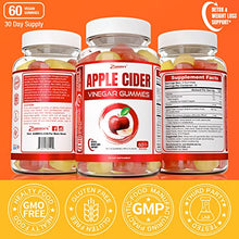 Load image into Gallery viewer, Apple Cider Vinegar Gummies Vitamins with The Mother, 500mg ACV &amp; Ginger, Vegan, Paleo &amp; Keto Friendly, Non-GMO, Natural Apple Flavor Pectin Gummy with Superfoods, for Women Men, 60 Count, by Zammex
