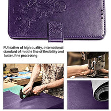 Load image into Gallery viewer, Galaxy J3 2018,J3 Achieve,J3V J3 V 3rd Gen,J3 Star,Amp Prime 3 Case,[Flower Embossed] Leather Wallet Flip Protective Case Cover with Holder and Stand for Samsung Galaxy J3 2018 J337 (Purple)
