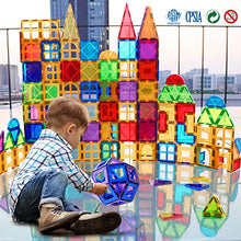 Load image into Gallery viewer, Magnet Building Tiles 130 Pcs 3D Toys Magnets Magnetic Blocks Set Preschool Toys Gifts for 3 4 5 Years Old Age Boys Girls and Toddlers.
