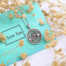 Load image into Gallery viewer, 925 Sterling Silver Jewelry Oxidized Vintage Sun and Moon Pendant Necklace, 18 Inches Box Chain
