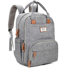 Load image into Gallery viewer, Diaper Bag Backpack, RUVALINO Multifunction Travel Back Pack Maternity Baby Changing Bags, Large Capacity, Waterproof and Stylish, Gray
