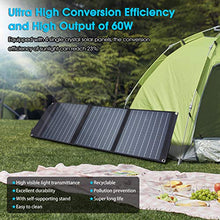 Load image into Gallery viewer, MARBERO 60W Foldable Solar Panel Battery Charger for Portable Power Station Solar Generator, Smartphone, Tablet, Laptop QC3.0/PD 60W USB Port DC Output(10 Changeable Adapters) for Home Camping
