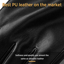 Load image into Gallery viewer, Winter PU Leather Gloves For Women, Warm Thermal Touchscreen Texting Typing Dress Driving Motorcycle Gloves With Wool Lining (Black-S)
