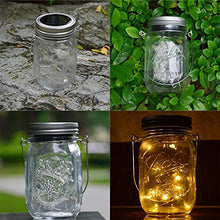 Load image into Gallery viewer, CHBKT 4-Pack Solar-powered Mason Jar Lights (Mason Jar / Handle Included),20 Bulbs Jar Hanging Light,Garden Outdoor Solar / Hanging Lantern,Decor Solar Light,Table Light,Patio Path Light,Warm White
