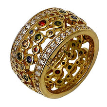 Load image into Gallery viewer, Hermosa Jewelry 18K Rose Gold Plating Gemstone Ring Set Garnet Amethyst Peridot Morganite 7 8 9 (7)
