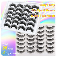 Load image into Gallery viewer, Newcally Curly Faux Mink Eyelashes 26 Pairs 4 Styles Mixed Natural Fluffy False Lashes Dramatic Thick Long Fake Eyelashes Multipack
