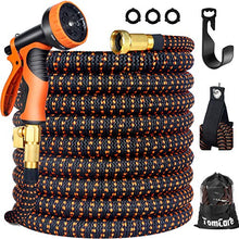 Load image into Gallery viewer, TomCare Garden Hose 50ft Expandable Garden Hose Flexible Car Wash Water Hose with 9 Function Spray Nozzle Super Durable 3750D Latex Core 3/4" Solid Brass Fittings Retractable Hose for Washing Watering
