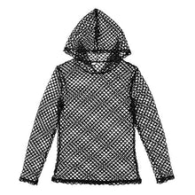 Load image into Gallery viewer, Alvivi Men's Sexy See Through Shirt Fishnet Mesh T-Shirt Long Sleeve Hoodie Undershirt Clubwear Black#Hooded XX-Large
