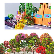 Load image into Gallery viewer, MOMOONNON 32 Pieces Model Trees 3.5cm - 10cm Mixed Model Tree Train Scenery Architecture Trees Fake Trees for DIY Crafts, Building Model, Scenery Landscape Natural Green
