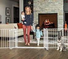 Load image into Gallery viewer, Regalo 192-Inch Double Door Super Wide Adjustable Baby Gate and Play Yard, 4-In-1, Bonus Kit, Includes 4 Pack of Wall Mounts
