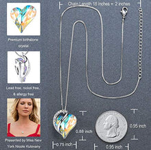 Load image into Gallery viewer, Leafael Infinity Love Heart Pendant Necklace Opal White April Birthstone Crystal Jewelry Gifts for Women, Silver-Tone, 18"+2"
