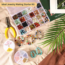Load image into Gallery viewer, Crystal Beads for Jewelry Making, 2800PCS Natural Gemstone Beads for Earring Ring Making Kit with Spacer Beads Earring Hooks Pendants Charms Elastic String for DIY Jewelry Bracelets Beading Supplies
