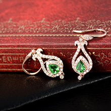 Load image into Gallery viewer, Lanmi 14k White Rose Yellow Gold Natural Emerald Sapphire Tourmaline Ruby Tsavorite Topaz Drop Dangle Earrings for Women Girls Valentine's Day Gift
