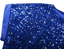 Load image into Gallery viewer, PrettyGuide Women's Sequin Cocktail Dress Loose Glitter Short Sleeve Party Tunic Dress S Blue
