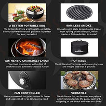 Load image into Gallery viewer, Grillerette Pro - The Smartest Portable BBQ Grill - Take Anywhere BBQ Grill - Battery Powered Fan - Anthracite Black Color
