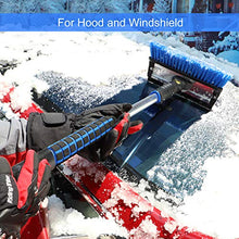 Load image into Gallery viewer, SEG Direct 39" Extendable Snow Brush with Squeegee Ice Scraper Telescoping Foam Grip for Car Truck SUV MPV Light Weight Anti-Freeze Extreme Durability Black and Blue
