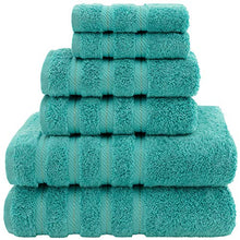 Load image into Gallery viewer, American Soft Linen Premium, Luxury Hotel &amp; Spa Quality, 6 Piece Kitchen &amp; Bathroom Turkish Genuine Cotton Towel Set, for Maximum Softness &amp; Absorbency, [Worth $72.95] Turquoise Blue
