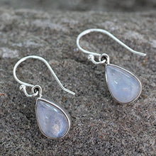 Load image into Gallery viewer, NOVICA Rainbow Moonstone and .925 Sterling Silver Dangle Teardrop Earrings, Luminous Light'
