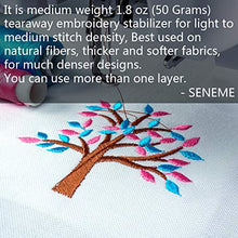 Load image into Gallery viewer, Tear Away Stabilizer for Embroidery Backing 10"x12" - 100 Precut Sheets, Seneme Medium 1.8oz Embroidery Stabilizers - Tearway Embroidery Stabilizer for Machine and Hand Sewing - Fits 5"x7" Hoops
