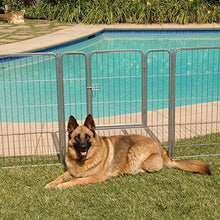 Load image into Gallery viewer, Petmate Courtyard Exercise Pen Drop Pin Design Walk-In Door Silver Crackle Finish

